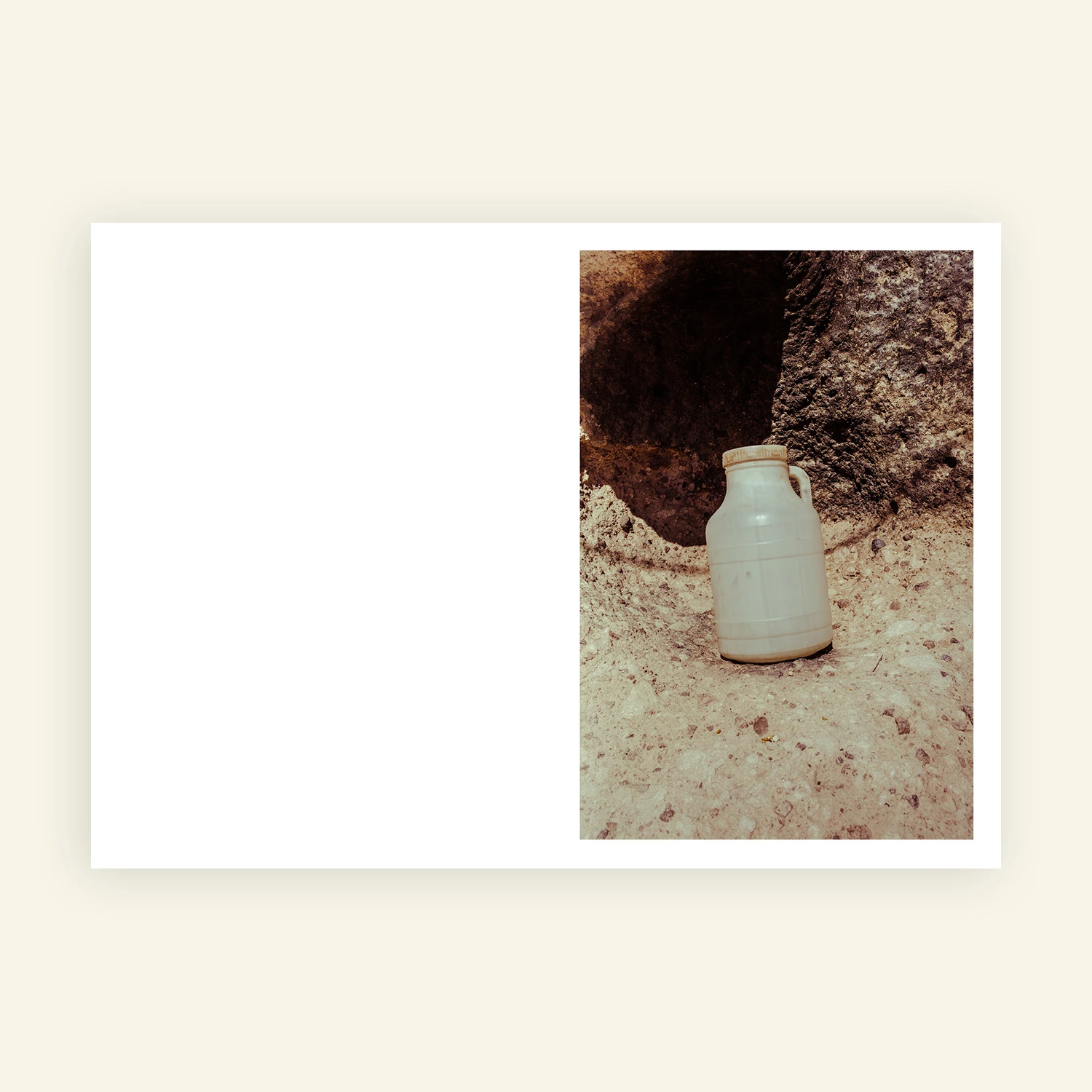 Cover of the photo zine 'A lizard walked beside me in the desert' with picture taken in Iran