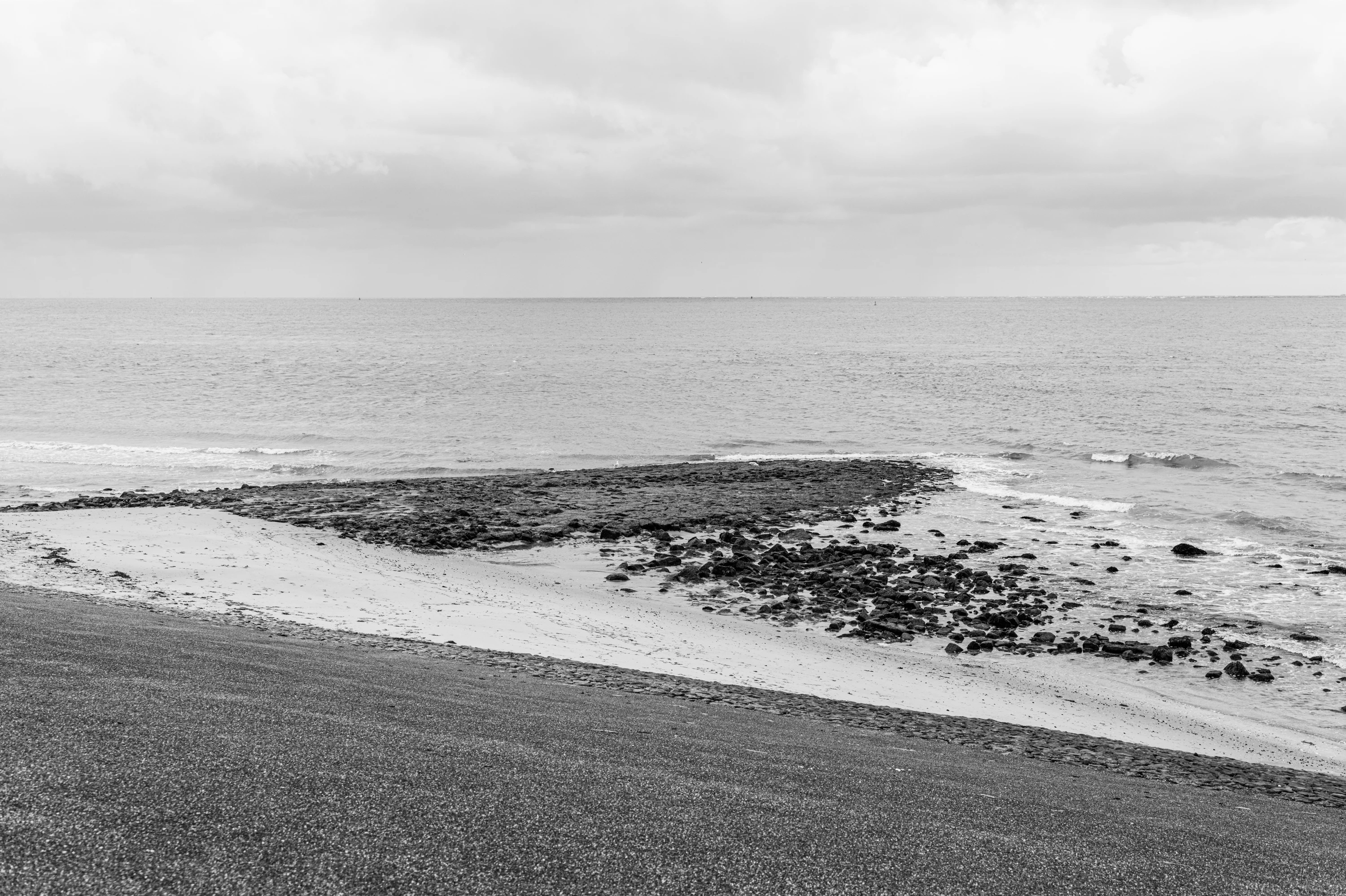Old groyne on the coastline in The Netherlands